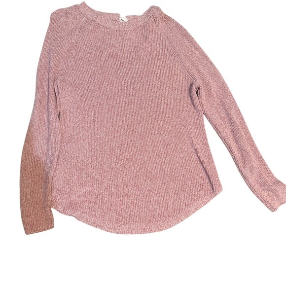 LOFT Sweaters - LOFT Pink Knit Sweater Womens Large Back Tie Long Sleeve Lightweight NWT